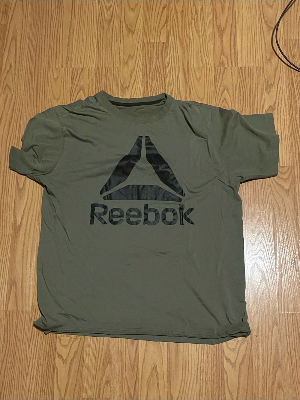 Reebok Olive Green Short-Sleeve Logo Tee